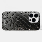チタン銀ステンレス鋼プリント Case-Mate iPhoneケース (裏面 (横))