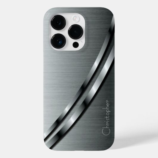 チタン銀ステンレス鋼プリント Case-Mate iPhoneケース (裏面)