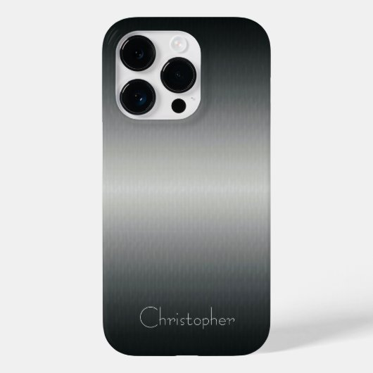 チタン銀ステンレス鋼プリント Case-Mate iPhoneケース (裏面)