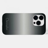 チタン銀ステンレス鋼プリント Case-Mate iPhoneケース (裏面 (横))