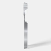 チタン銀ステンレス鋼プリント iPhoneケース (左側面)