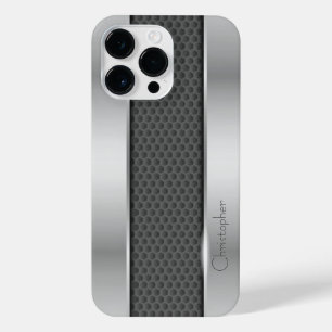 チタン銀ステンレス鋼プリント iPhone 14 PRO MAXケース