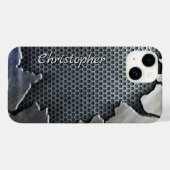 チタン銀ステンレス鋼プリントiphone 15 Case-Mate iPhoneケース (裏面 (横))