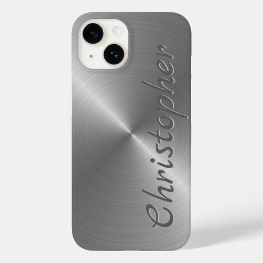 チタン銀ステンレス鋼金属 Case-Mate iPhoneケース (裏面)