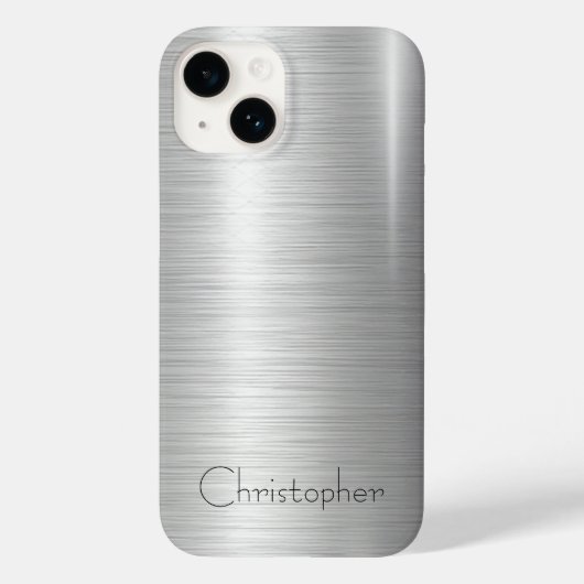 チタン銀ステンレス鋼金属 Case-Mate iPhoneケース (裏面)