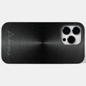 チタン銀ブラックステンレス鋼金属 Case-Mate iPhoneケース (裏面 (横))