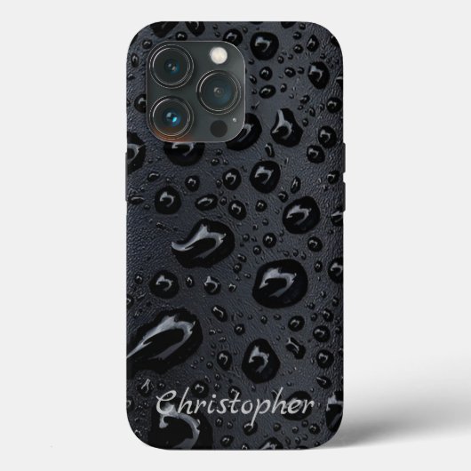 チタン雨滴光沢ステンレス鋼金属 Case-Mate iPhoneケース (裏面)