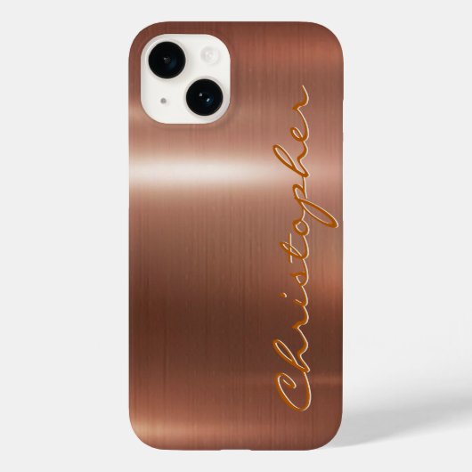 チタン青銅光沢ステンレス鋼メタル15 Case-Mate iPhoneケース (裏面)