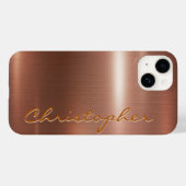 チタン青銅光沢ステンレス鋼メタル15 Case-Mate iPhoneケース (裏面 (横))