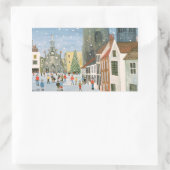 チチェスター大聖堂A雪景色 長方形シール (バッグ)