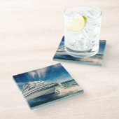 チチェスター港に入って来る力のボート ガラスコースター (アングル)