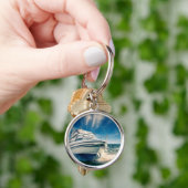 チチェスター港に入って来る力のボート キーホルダー (手)