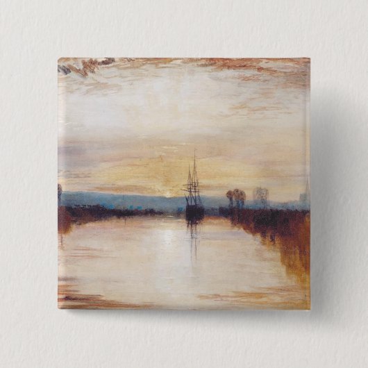 チチェスター運河（英: Chichester Canal） by ジョセフ・ウィリアム・ターナー 缶バッジ (正面)