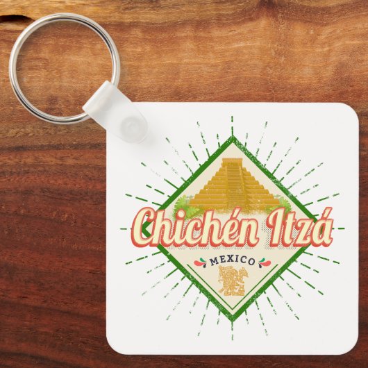 チチェンイッザメキシコレトロマヤンヴィンテージユカタン キーホルダー (正面)