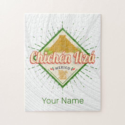 チチェンイッザメキシコレトロマヤンヴィンテージユカタン ジグソーパズル (縦)