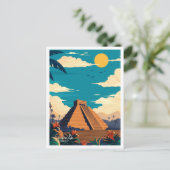 チチェンイツザメキシコヴィンテージトラベルイラストレーション ポストカード (スタンド正面)