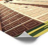 チチェンイツザメキシコヴィンテージ旅行イラストレーション ポスター (角)