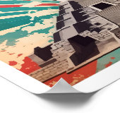 チチェンイツザメキポップ・アートのシコアートトラベルイラストレーション ポスター (角)