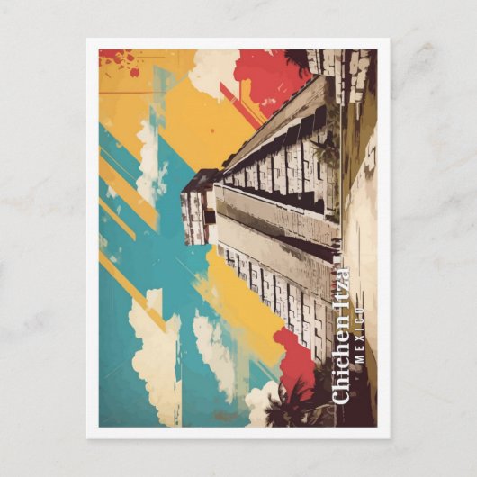 チチェンイツザメキポップ・アートのシコアートトラベルイラストレーション ポストカード (正面)
