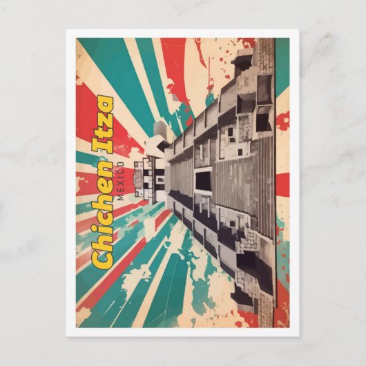 チチェンイツザメキポップ・アートのシコアートトラベルイラストレーション ポストカード (正面)