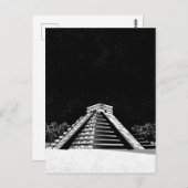 チチェン・イッツァ・ピラミッドと夜 ポストカード (正面/裏面)