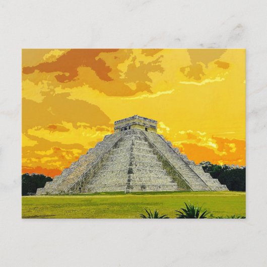 チチェンItzaメキシコピラミッド古代建築 ポストカード (正面)