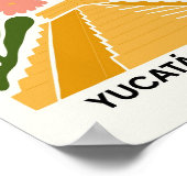 チチェンItza Yucatanメキシコ旅行フローラアート ポスター (角)