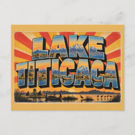 チチカカ湖 ウロス浮島 アート ポストカード