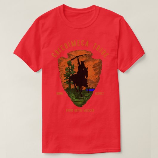 チチヒメカ部族先住民メキシコインディアン誇りを持ったレトロ Tシャツ (デザイン正面)