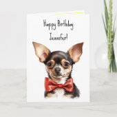 チチワホアパピードッグ誕生日名 カード (正面)