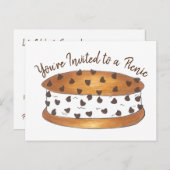 チッウィッチアイスクリームサンドイッチピクニック招待状 インビテーションポストカード (正面/裏面)