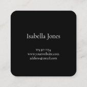 チッエレガントクバラ金ゴールドグリッター黒まつ スクエア名刺 (裏面)