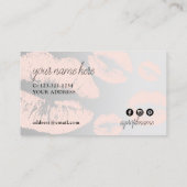 チッエレガントク赤面ピンクシルバーリップメイクアップアーティスト 名刺 (裏面)