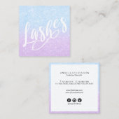 チッエレガントク・アクア&バイオレット・グリッターの発疹 スクエア名刺 (正面/裏面)