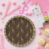 チッキエレガントリンスタイリッシュ金ゴールドラインストーングラム ペーパープレート (パーティー)