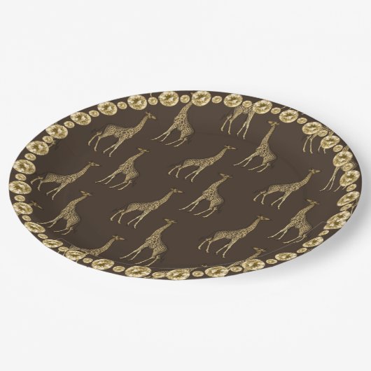 チッキエレガントリンスタイリッシュ金ゴールドラインストーングラム ペーパープレート (アングル)