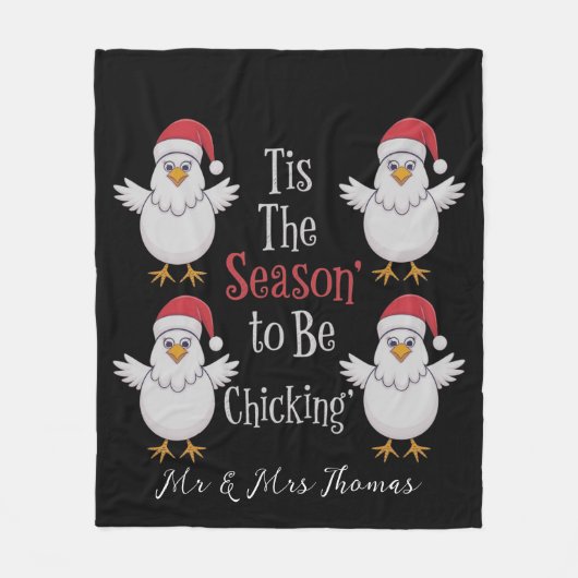 チッキングとカワイイおもしろいシーズン フリースブランケット (正面)