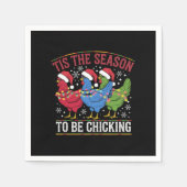 チッキングクリスマスチキンウェスタン スタンダードカクテルナプキン (正面)