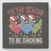 チッキングクリスマスチキンウェスタン ストーンコースター (正面)