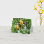 チックとエッグ カード (黄色い花)