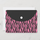 チックなゼブラ柄ファッションガールズバースデーパーティ 招待状 (裏面)