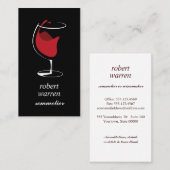 チックな赤ワエレガントイングラスソムリエワインメーカー 名刺 (正面/裏面)