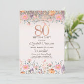 チックな野の花のスパンコール・ストリングライト 80th 招待状 (スタンド正面)