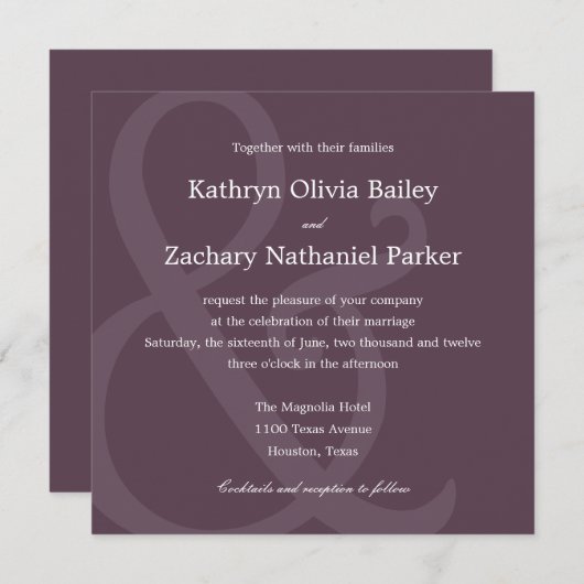 チックアンパサンド結婚式招待状 招待状 (正面/裏面)