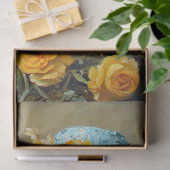 チックインブルーフローラハット春工芸品デクページ 薄葉紙 (ギフト)