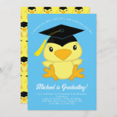 チックキッド幼稚園小学校の卒業式パーティー 招待状 (正面/裏面)