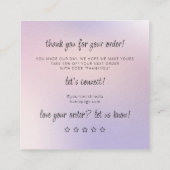 チックジュエリーケア方法 ビジネス感謝 エンクロージャーカード (裏面)