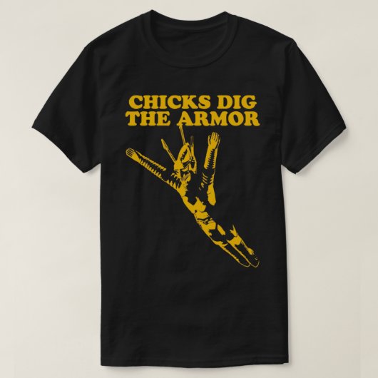 チックスが鎧ジェットジャガーを掘る Tシャツ (デザイン正面)