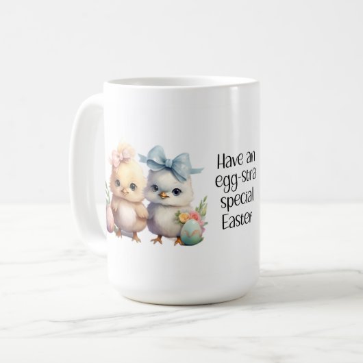 チックスとブンニーハッピーイースターセラミックマグカップ コーヒーマグカップ (正面左)