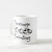 チックスのアウトラインを持つFreerangeの子育て コーヒーマグカップ (正面左)